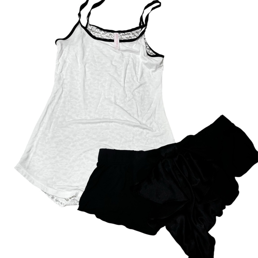 Victoria's Secret White and Black Pajama Set